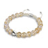 Albâtre | Argent | Bracelet macramé verre luciole